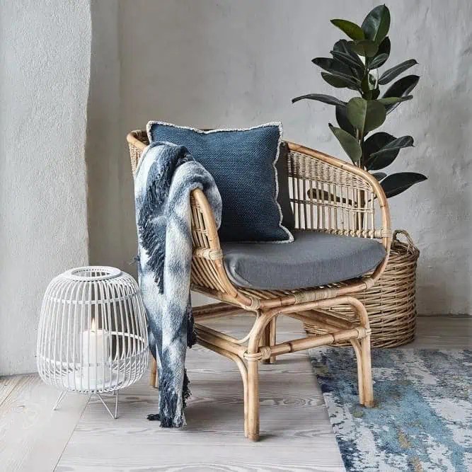 Rottingfåtölj Grå Rottingfåtölj, grå sittdynor Nordal