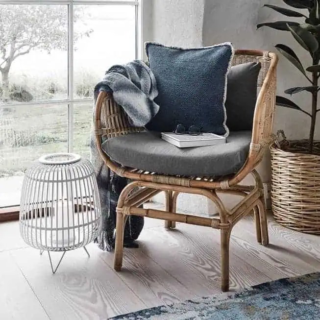 Rottingfåtölj Grå Rottingfåtölj, grå sittdynor Nordal