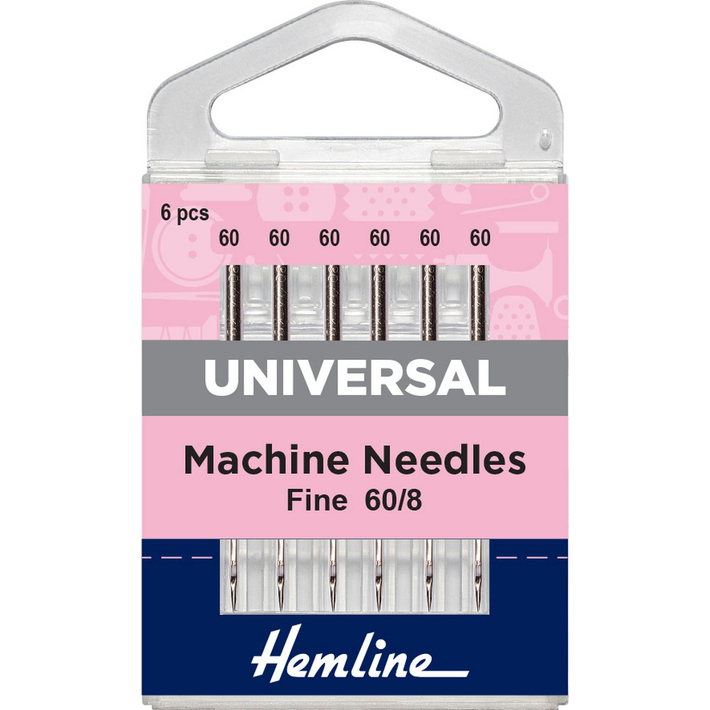 Universal Machine Needles Fine 60/8 6 pcs Hemline