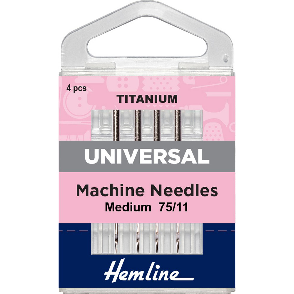 Universal Machine Needles Medium Titanium 75/11 4 pcs Hemline