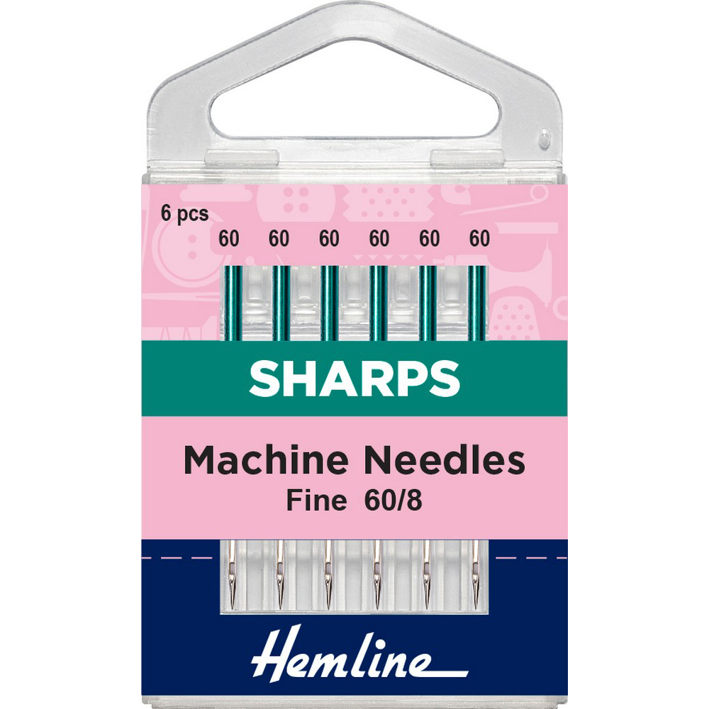 Sharps Machine Needles Fine 60/8 6 pcs Hemline