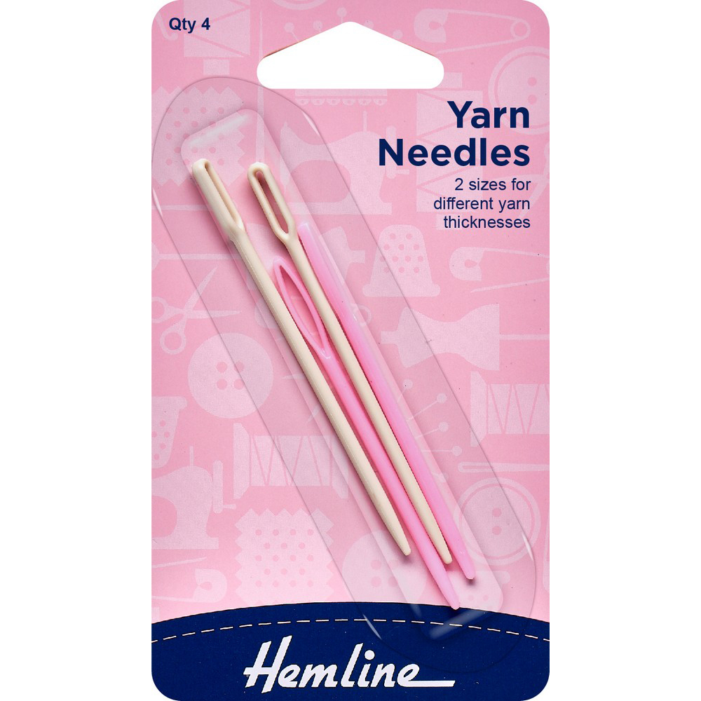 Yarn Needles 2 sizes for different yarn thickness Plastic 4 pcs Hemline