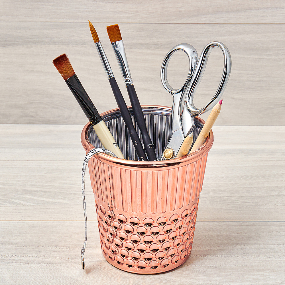 Thimble Craft Container Rose Gold Plastic Rose Gold 1 pc Hemline