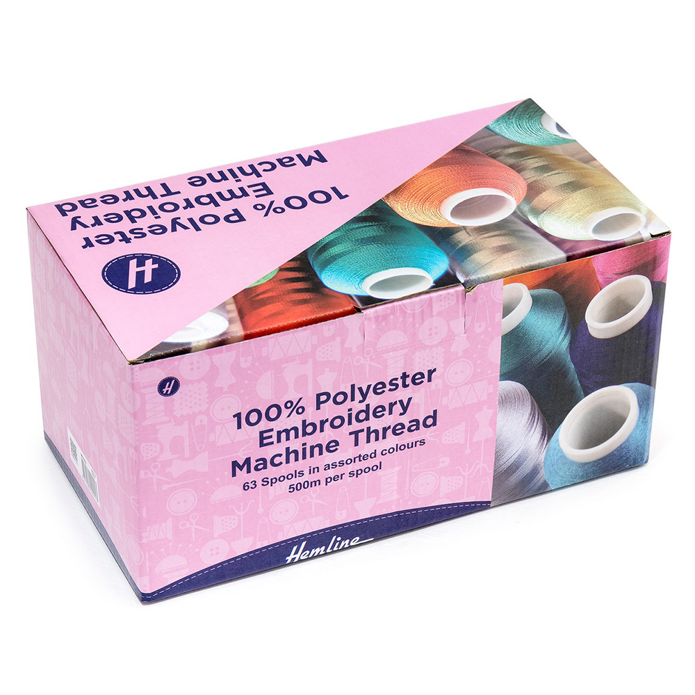 100 Polyester Embroidery Machine Thread 63 spools in assorted colours