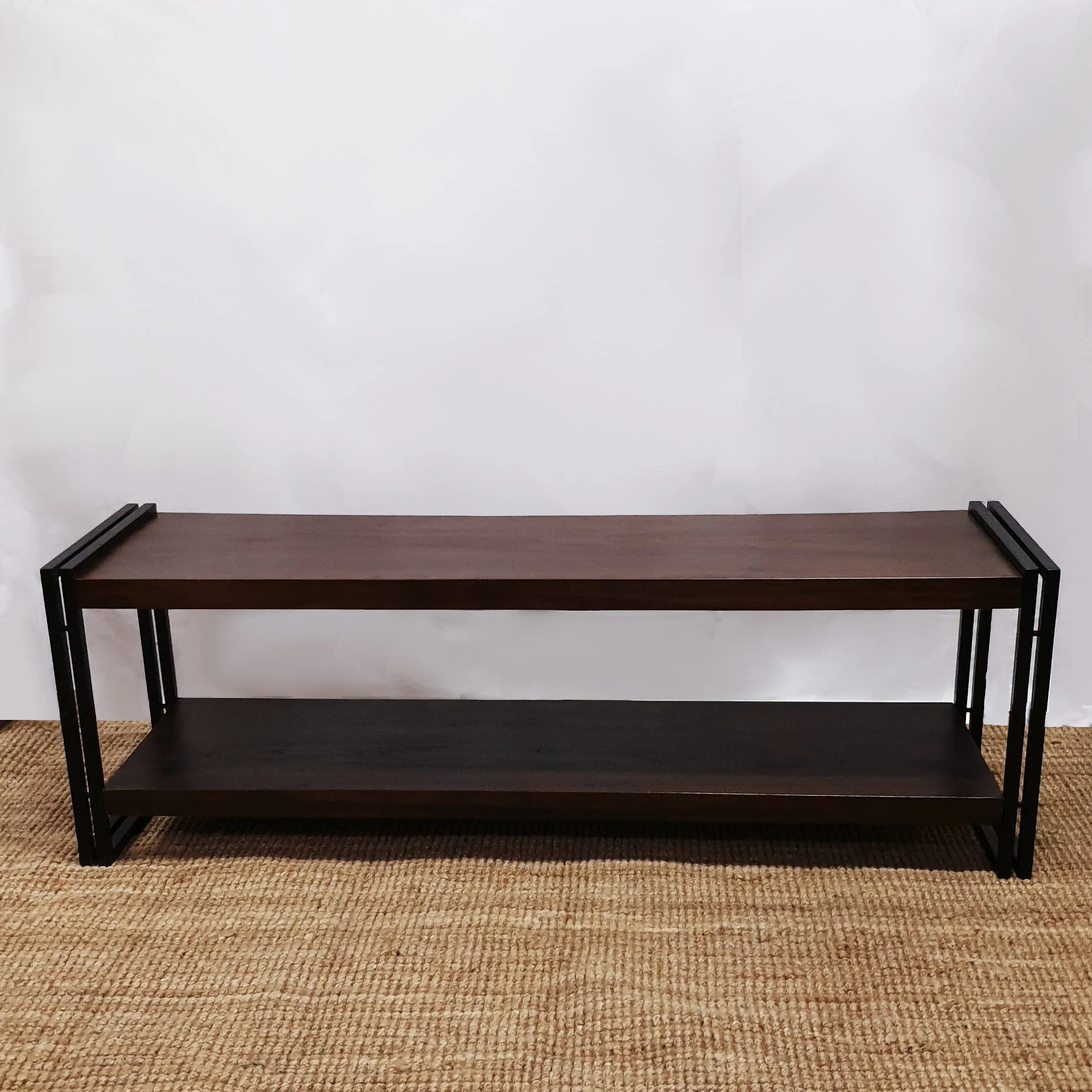 JAVA display shelves in teak and wrought iron. Hemma Online Furniture