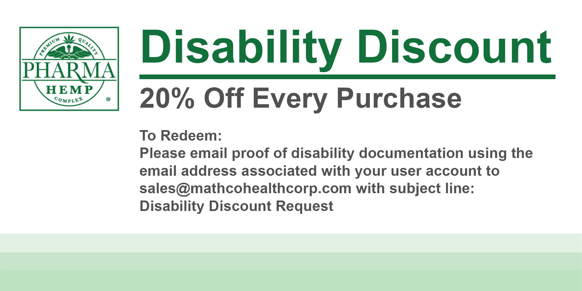 Disability Discount Graphic Hemp Health Inc