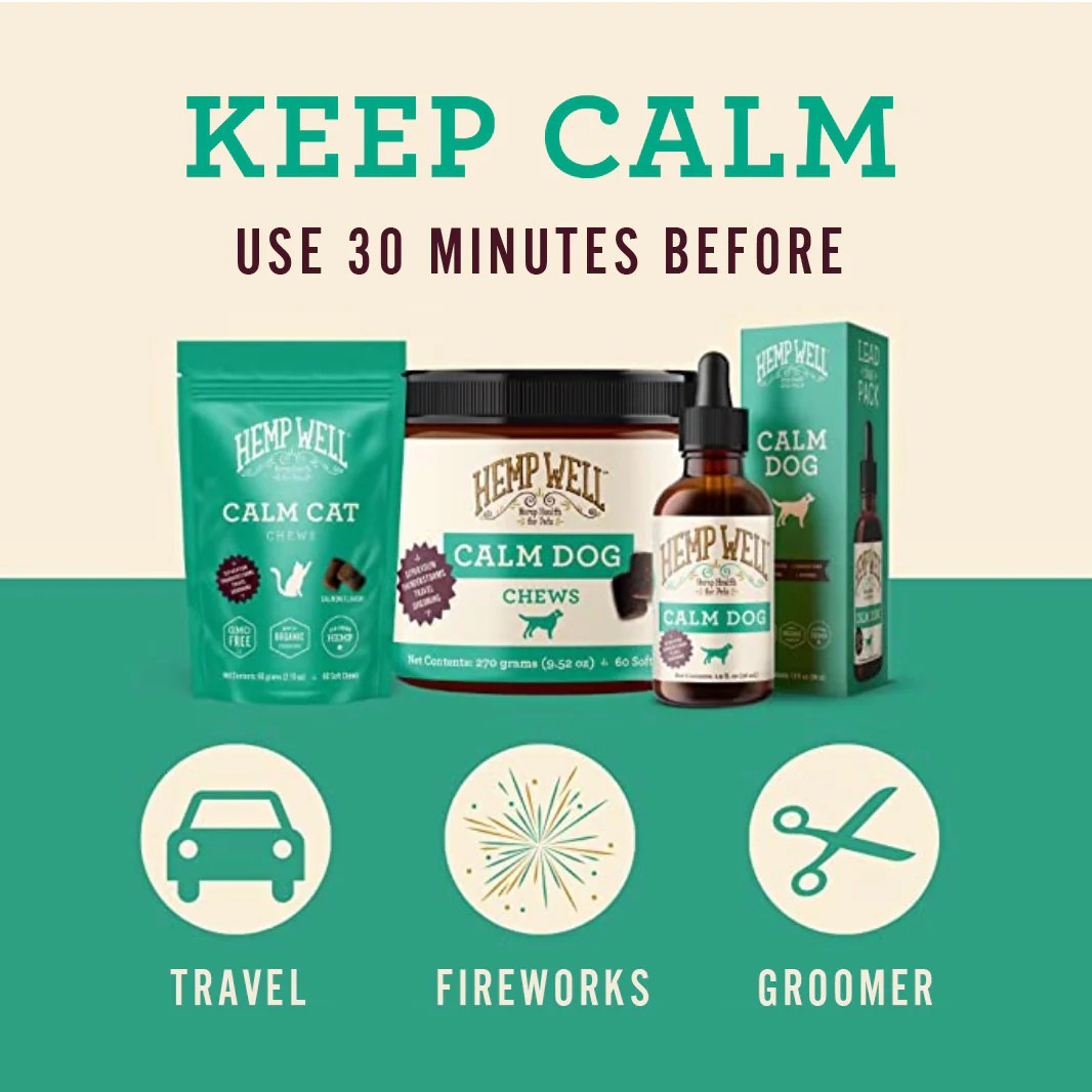 Calm Dog Natural Everyday Stress Relief for Dogs Hemp Well