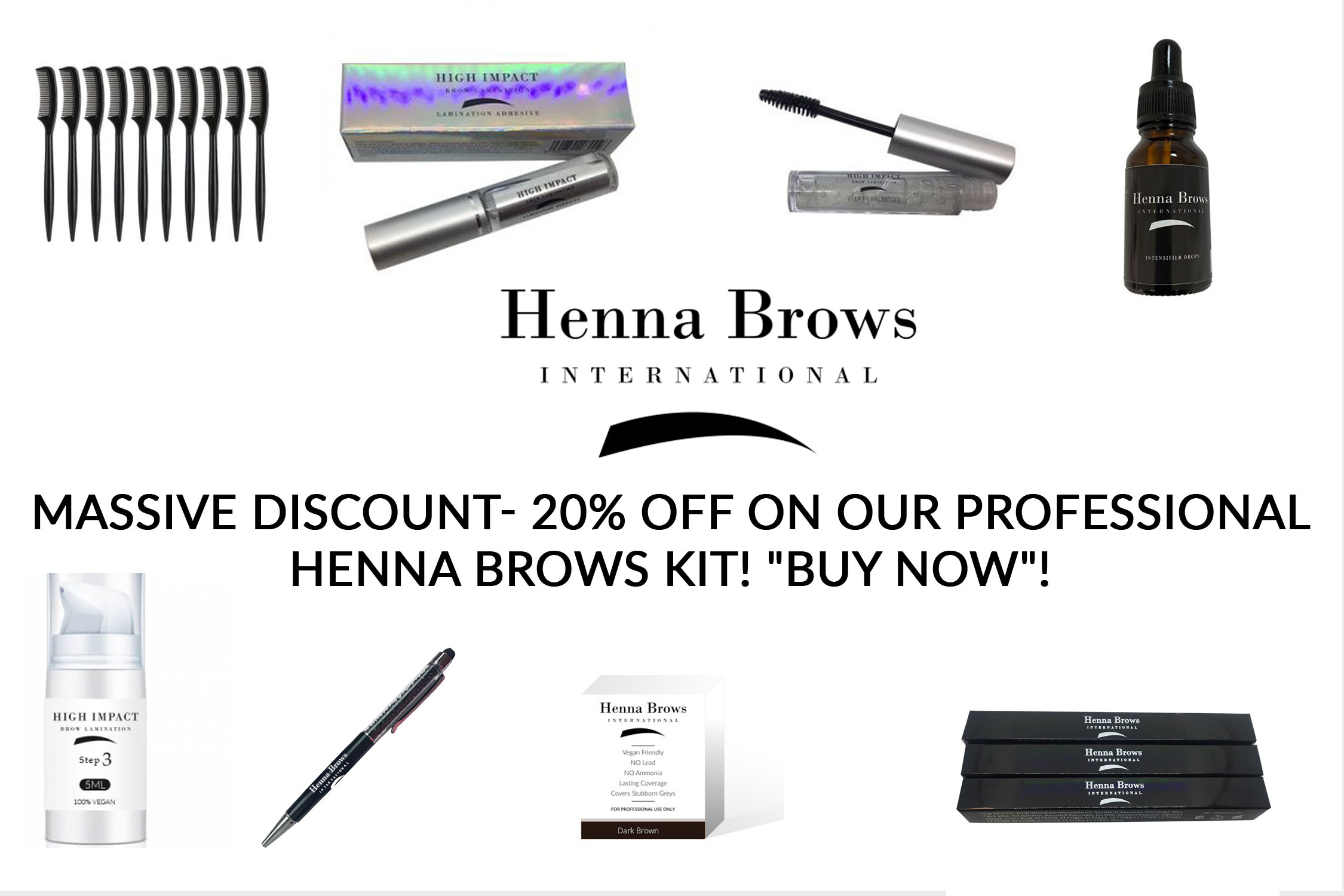 20 off on our Professional Henna Brows Kit! "BUY NOW"