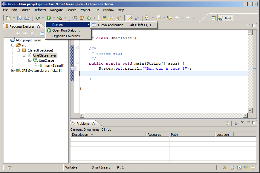 Installation et utilisation d'eclipse pour le