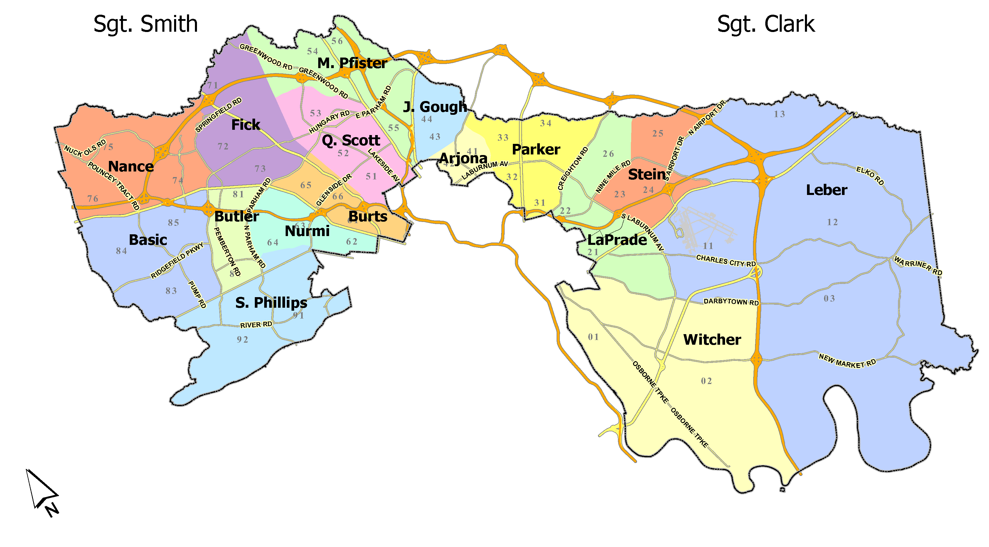 Map Of Henrico County Va Community Policing Henrico County, Virginia