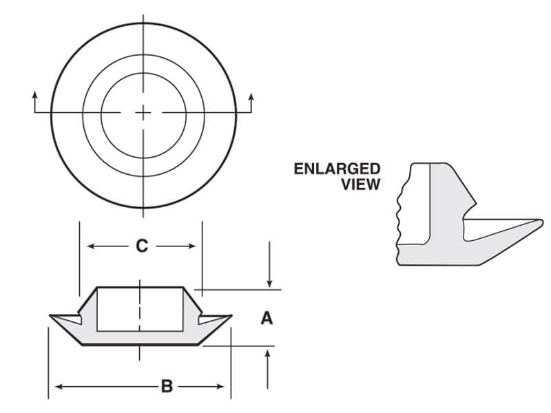 1/2″ Flush Cap Hole Plug, Black Poly