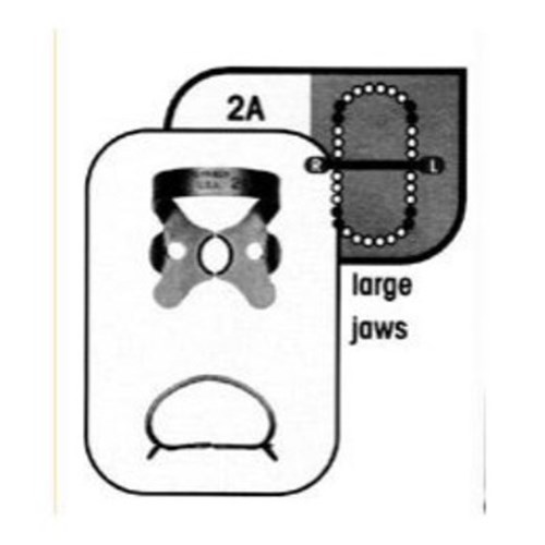 HFRDCM2A Rubber Dam CLAMP 2A Large Premolars Satin Steel Henry