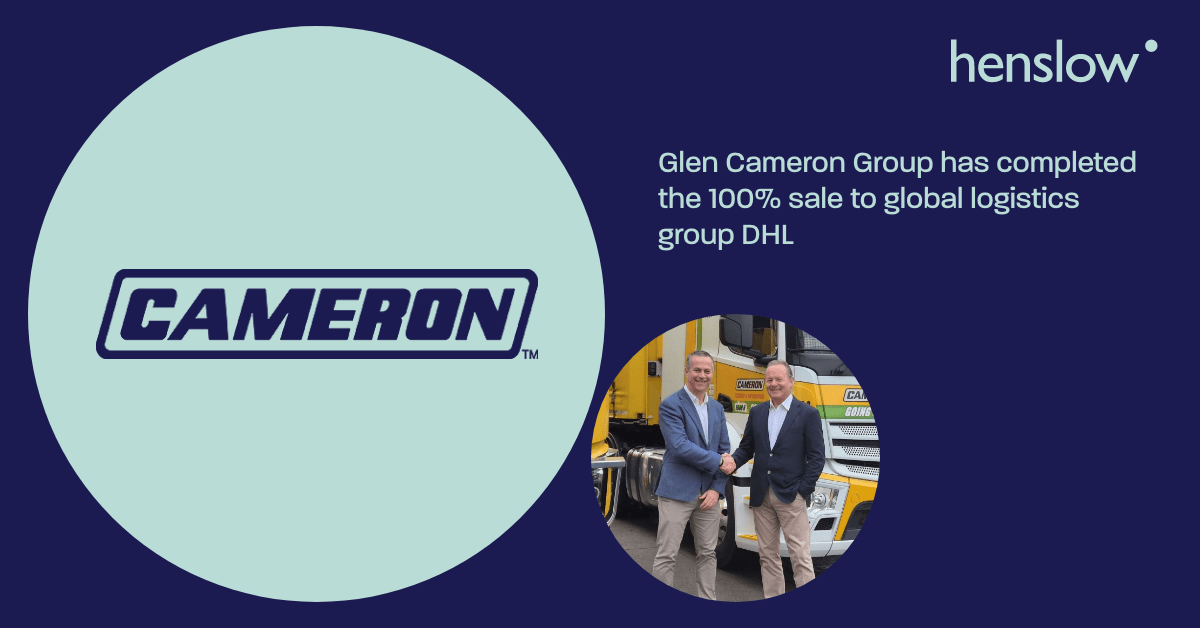 Glen Cameron Group has completed the 100 sale to global logistics
