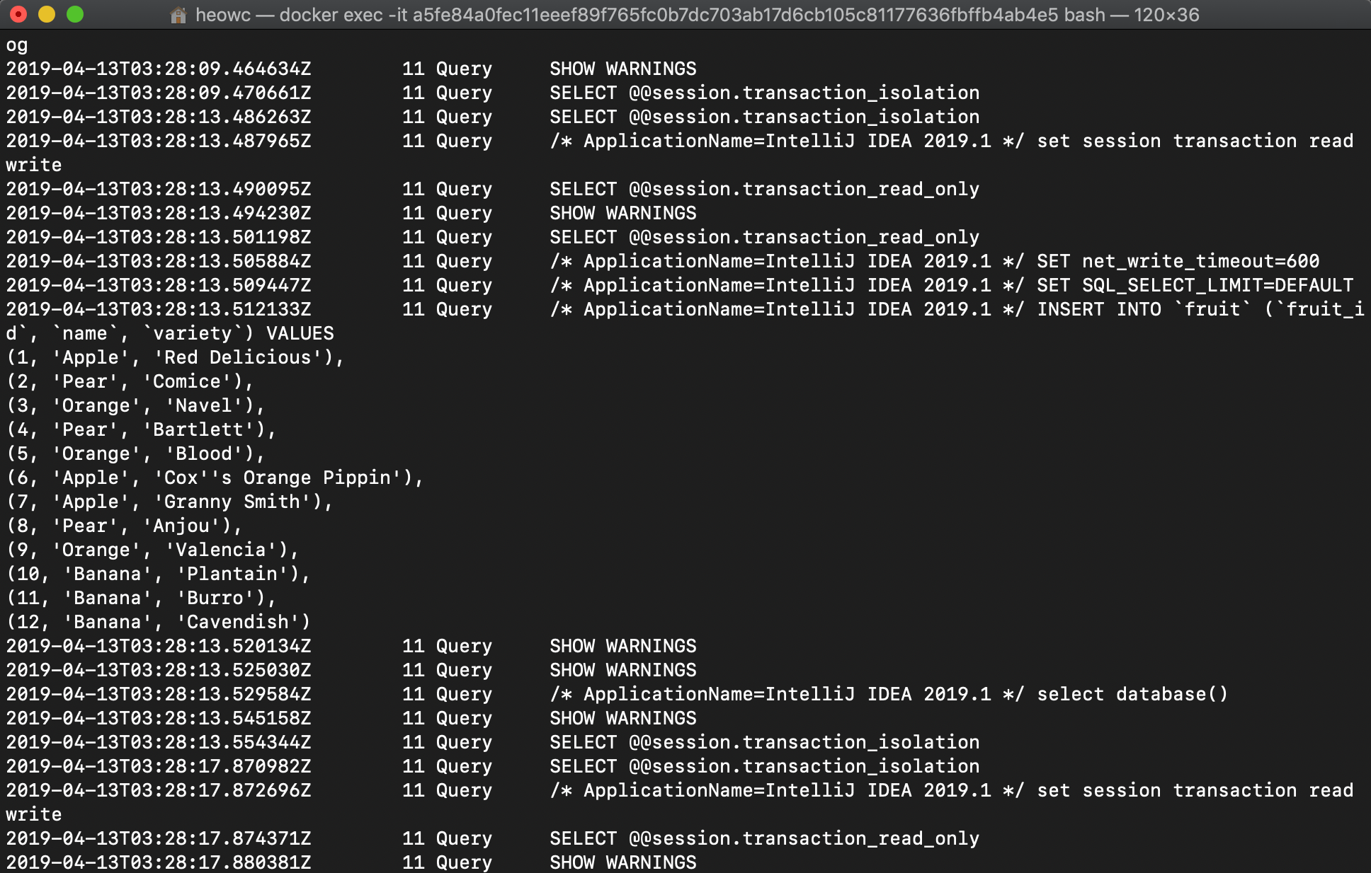 MySQL Query Log heowc