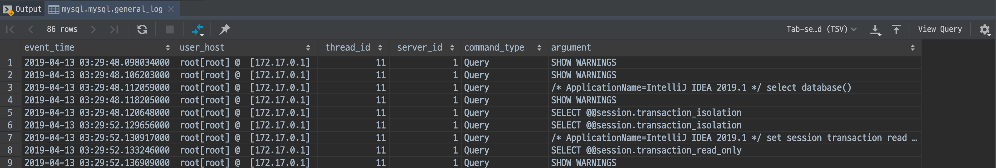 MySQL Query Log heowc