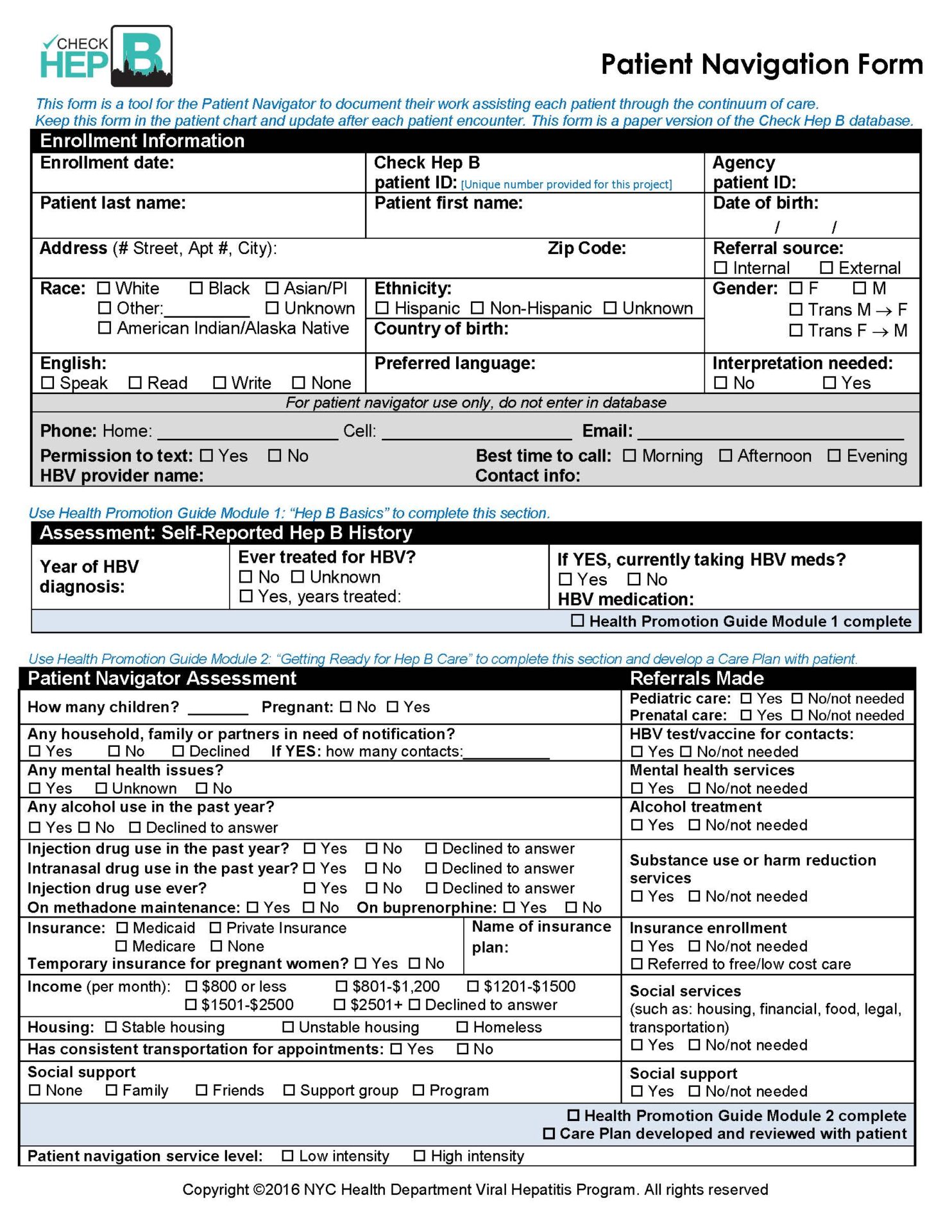 Hepatitis Patient Navigation Resources (NYC Health Dept) Hep Free NYC