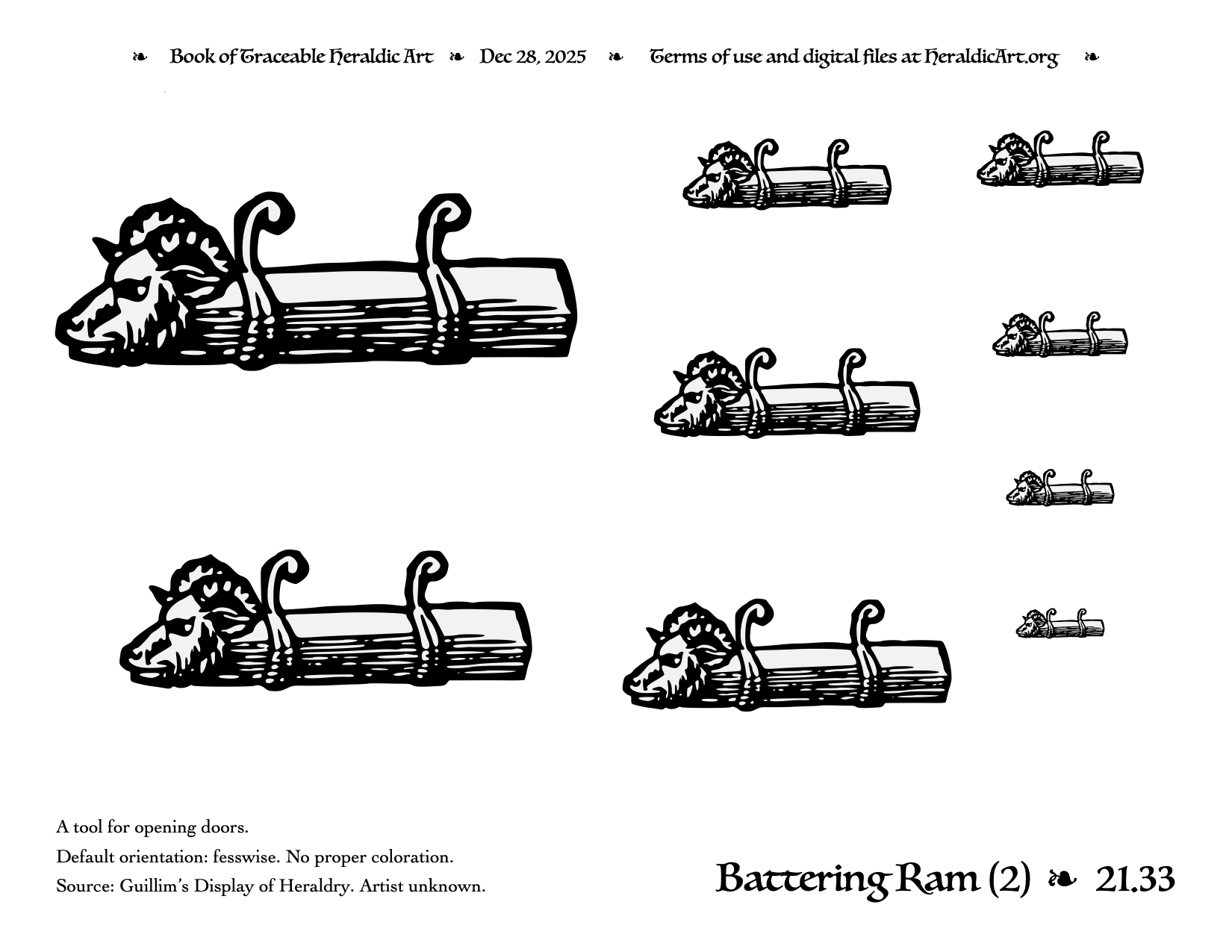 Battering Ram Traceable Heraldic Art
