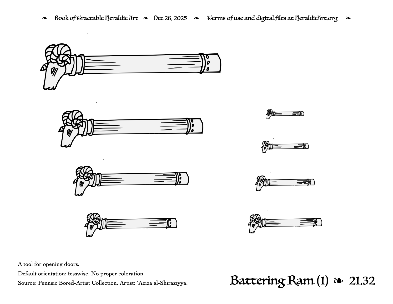 Battering Ram Traceable Heraldic Art