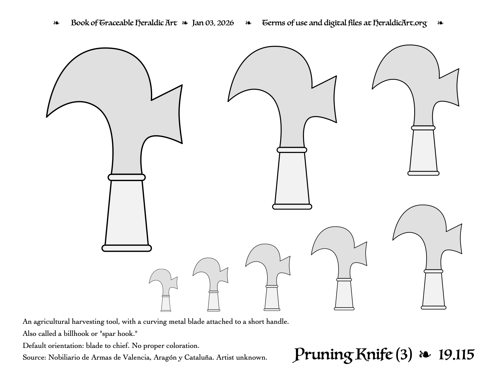 Pruning Knife Traceable Heraldic Art