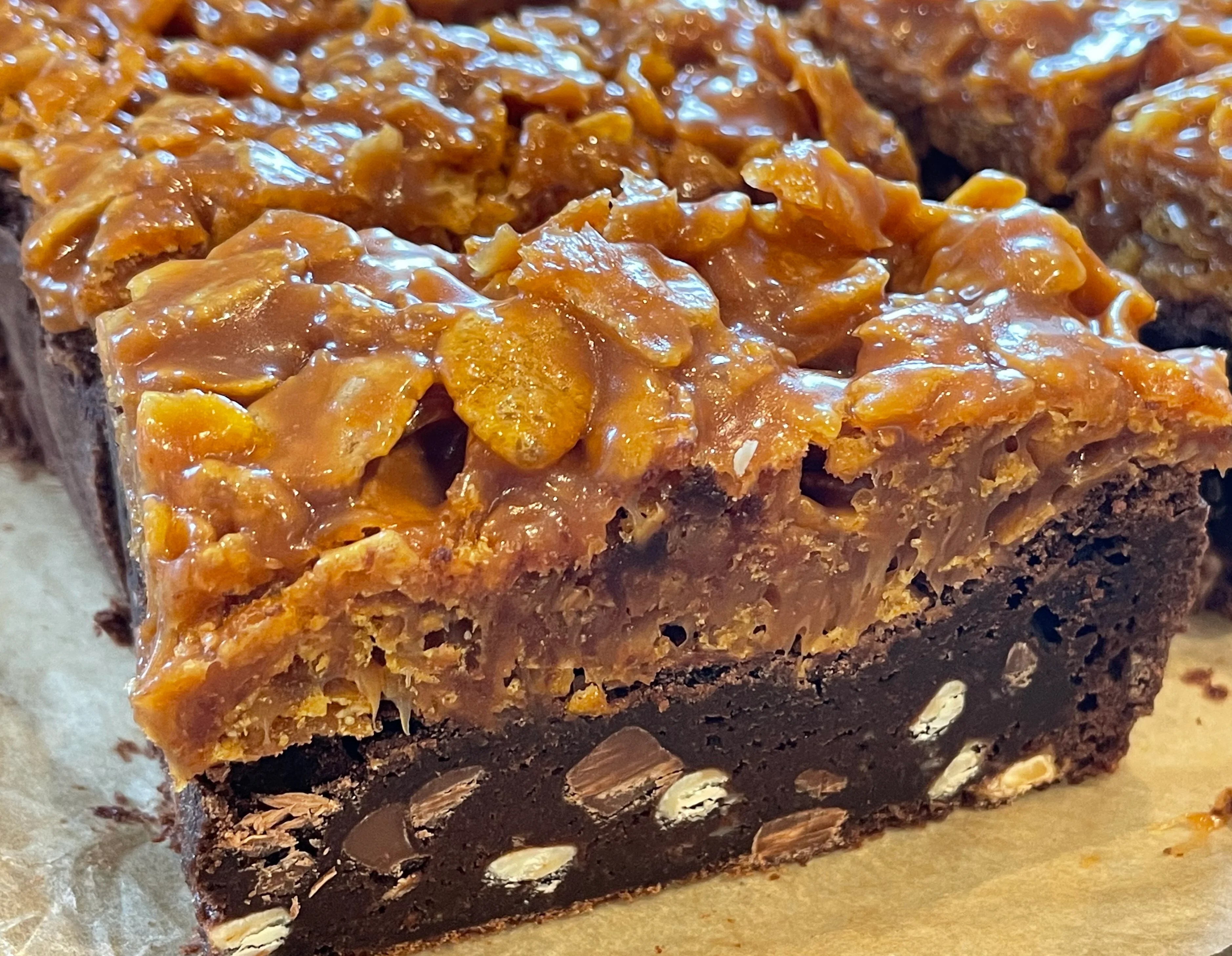 Toffee Cornflake Brownie Herbies Bakes