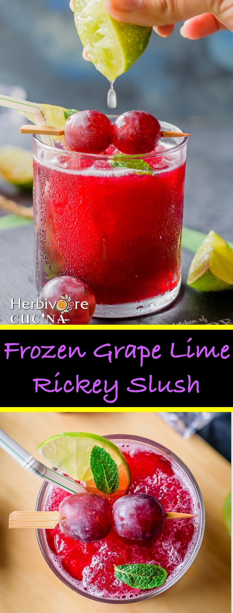 Frozen Grape Lime Rickey Slush Herbivore Cucina
