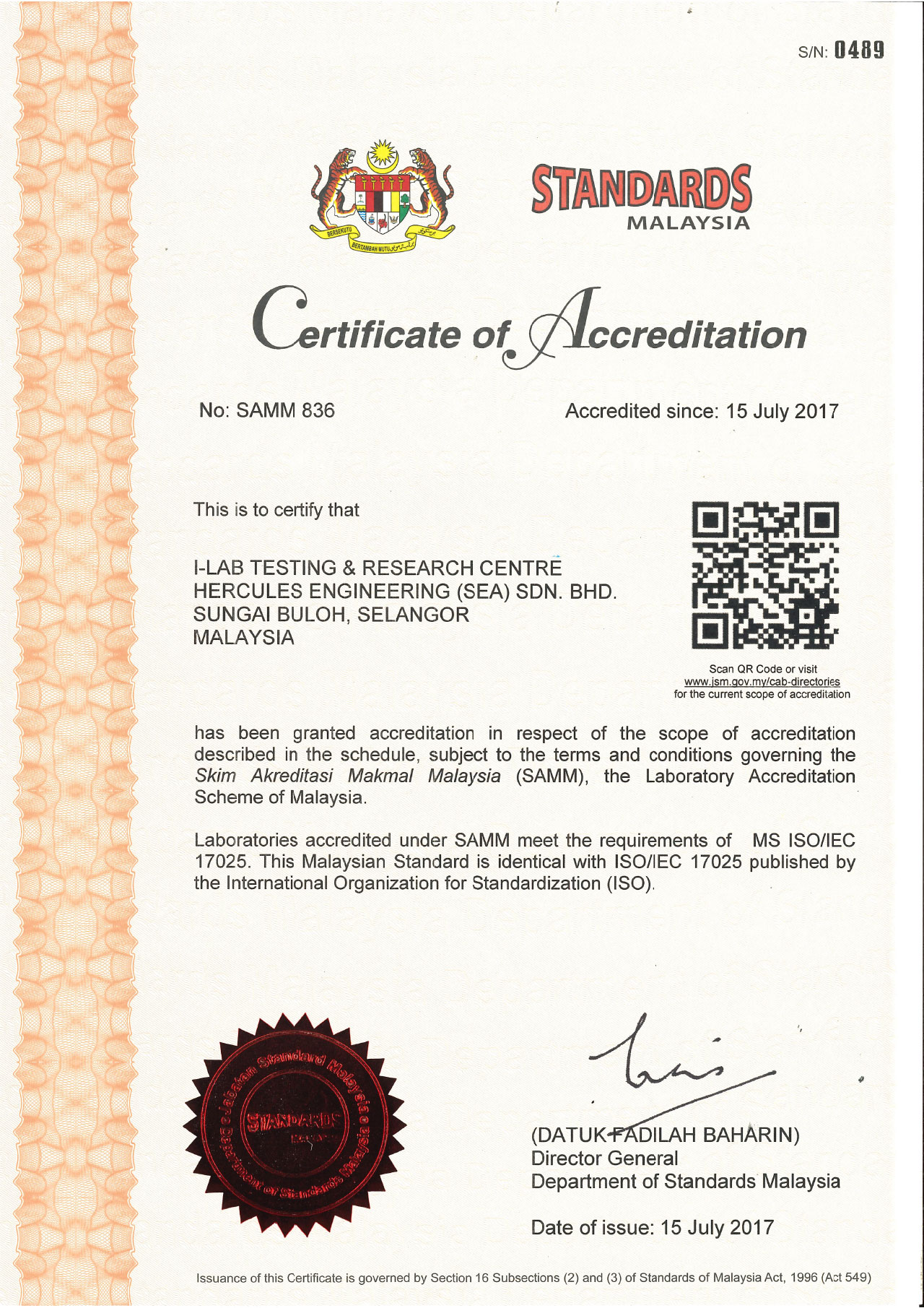 Certificates & Recognition Hercules Engineering (SEA)