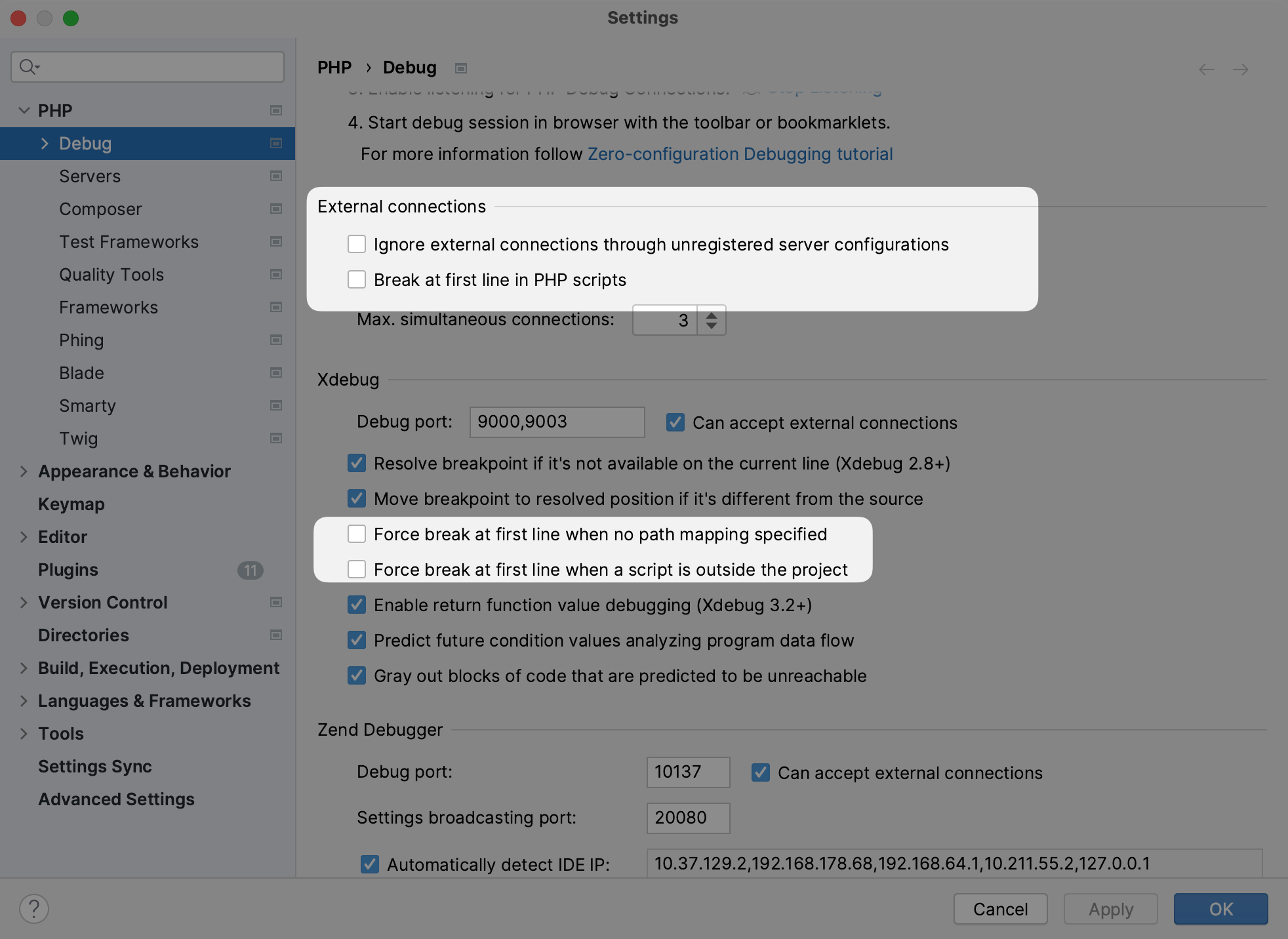 Laravel Herd Xdebug Detection