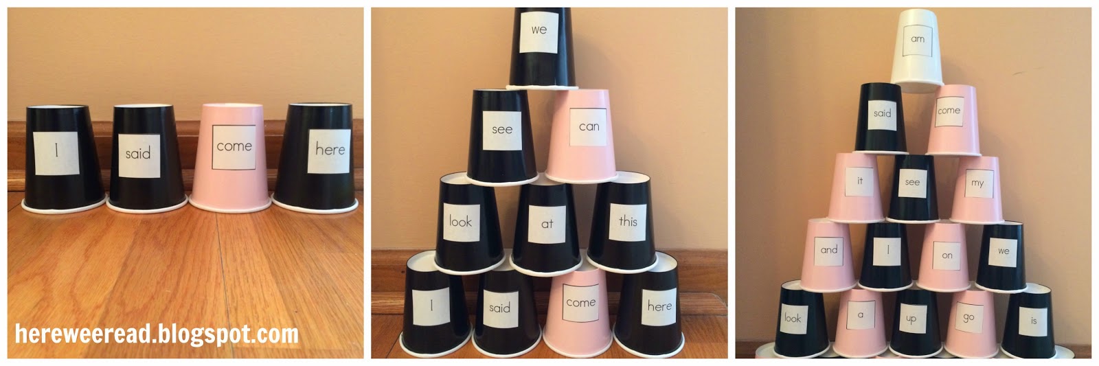 Fun With Sight Words Cup Stacking Here Wee Read
