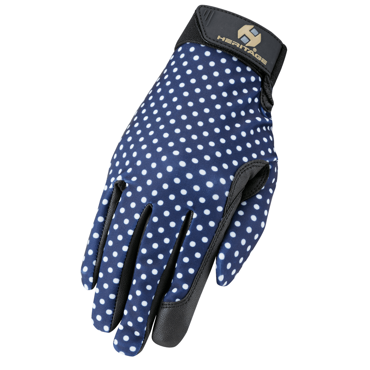Heritage Gloves Performance Glove Navy Polka Dots