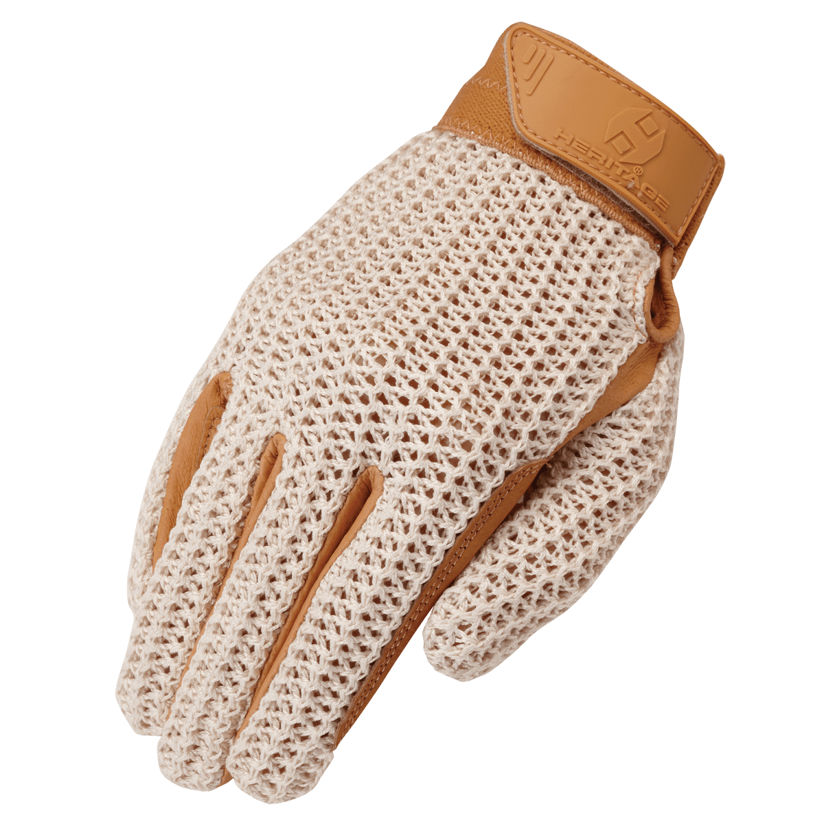 Heritage Gloves Crochet Riding Glove Tan