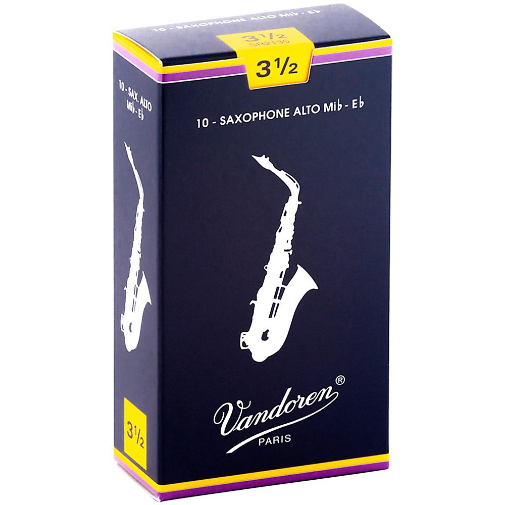 Vandoren Alto Saxophone Reeds Strength 3.5 (10 Pack) Heriz Music