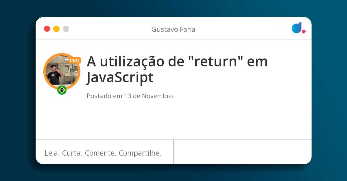 A utilização de "return" em JavaScript