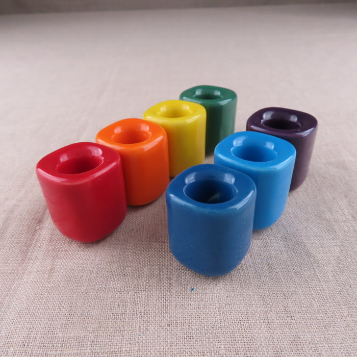 Ceramic Chakra Candle Holder Set Hermits’ Cupboard Candle Magick