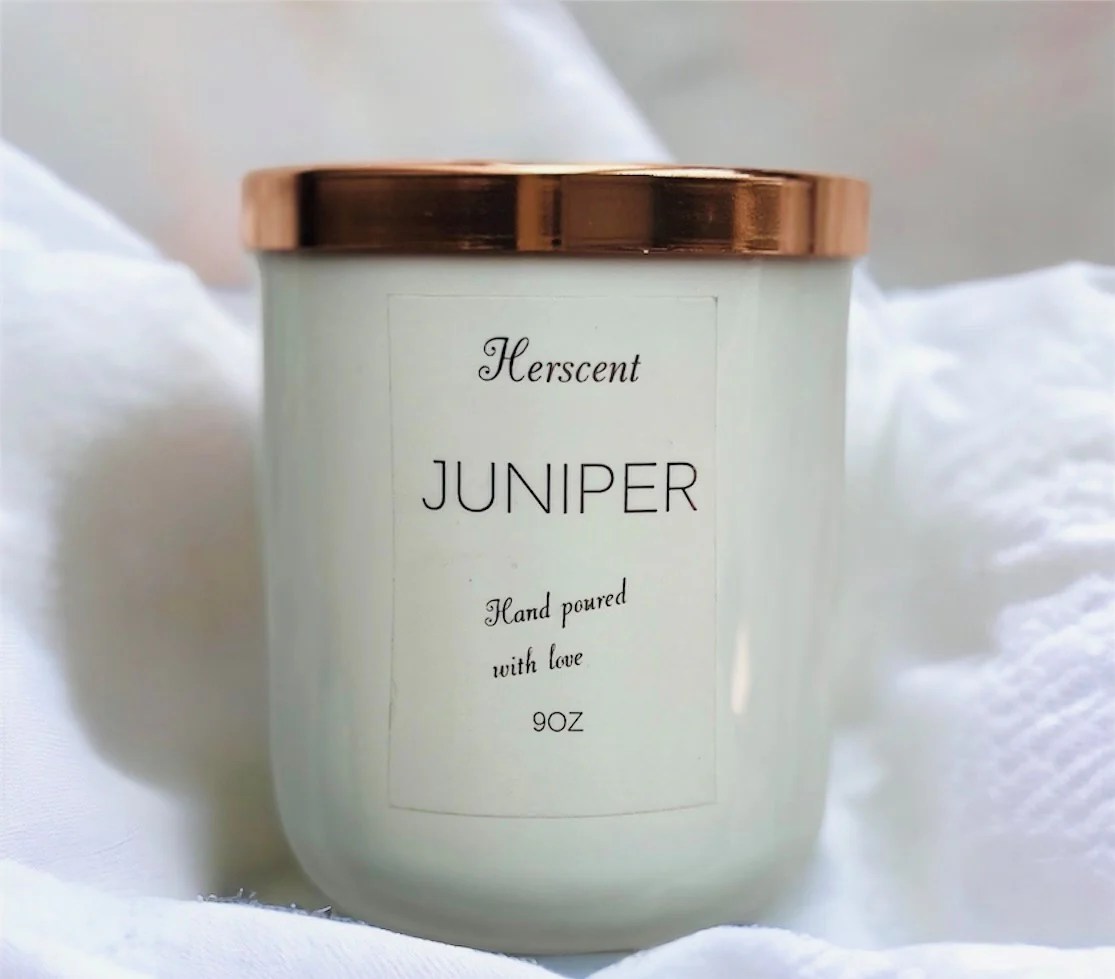 Juniper Scented Candle HandPoured Candle Herscent