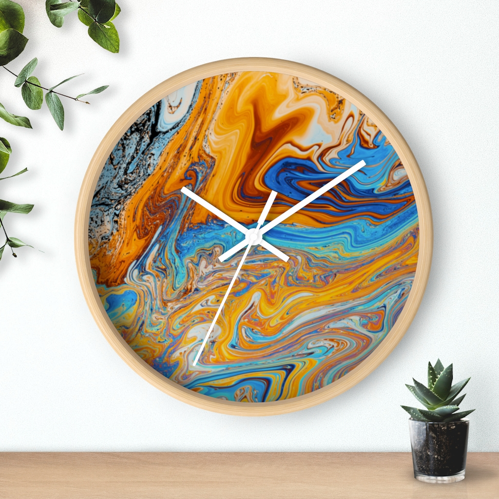 Abstract Paint Wall clock Her Track