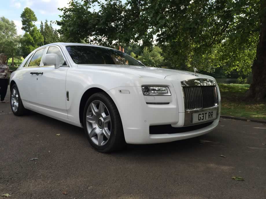 Herts Rollers White Rolls Royce Ghost Hire
