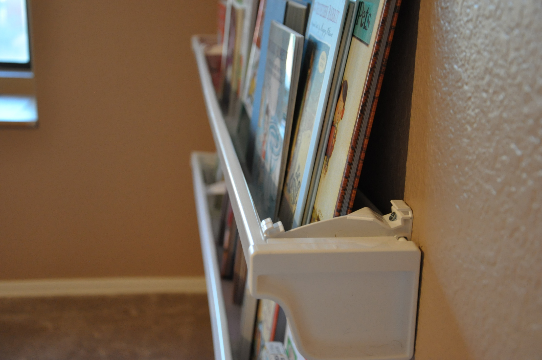 Bookshelves made from rain gutters! Her View From Home