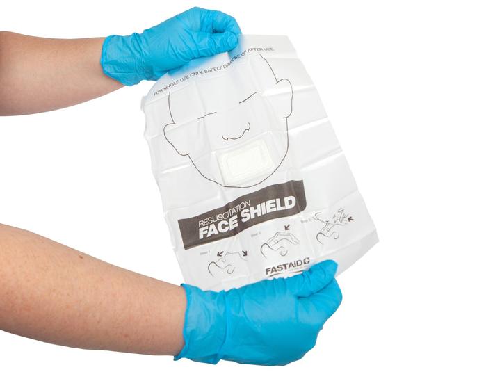 RESUSCITATION FACE SHIELD, DISPOSABLE, WITH VALVE, 50PK HEST PARAMEDICAL