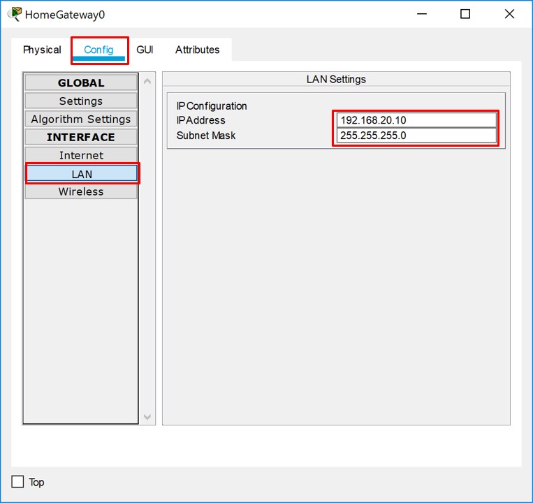 ホームゲートウェイによる簡単な無線LANの構成_Packet Tracer