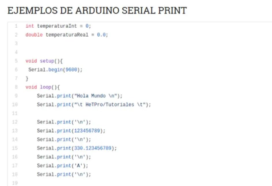 Arduino Serial Print en 5 minutos HeTProTutoriales