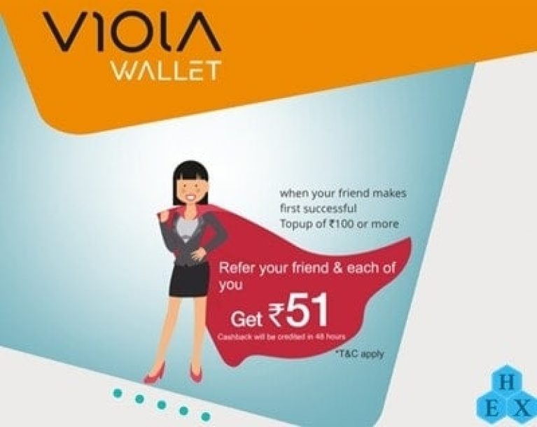 Viola Wallet Referral Code 51 Rs on Signup + Refer and earn 51 Rs per