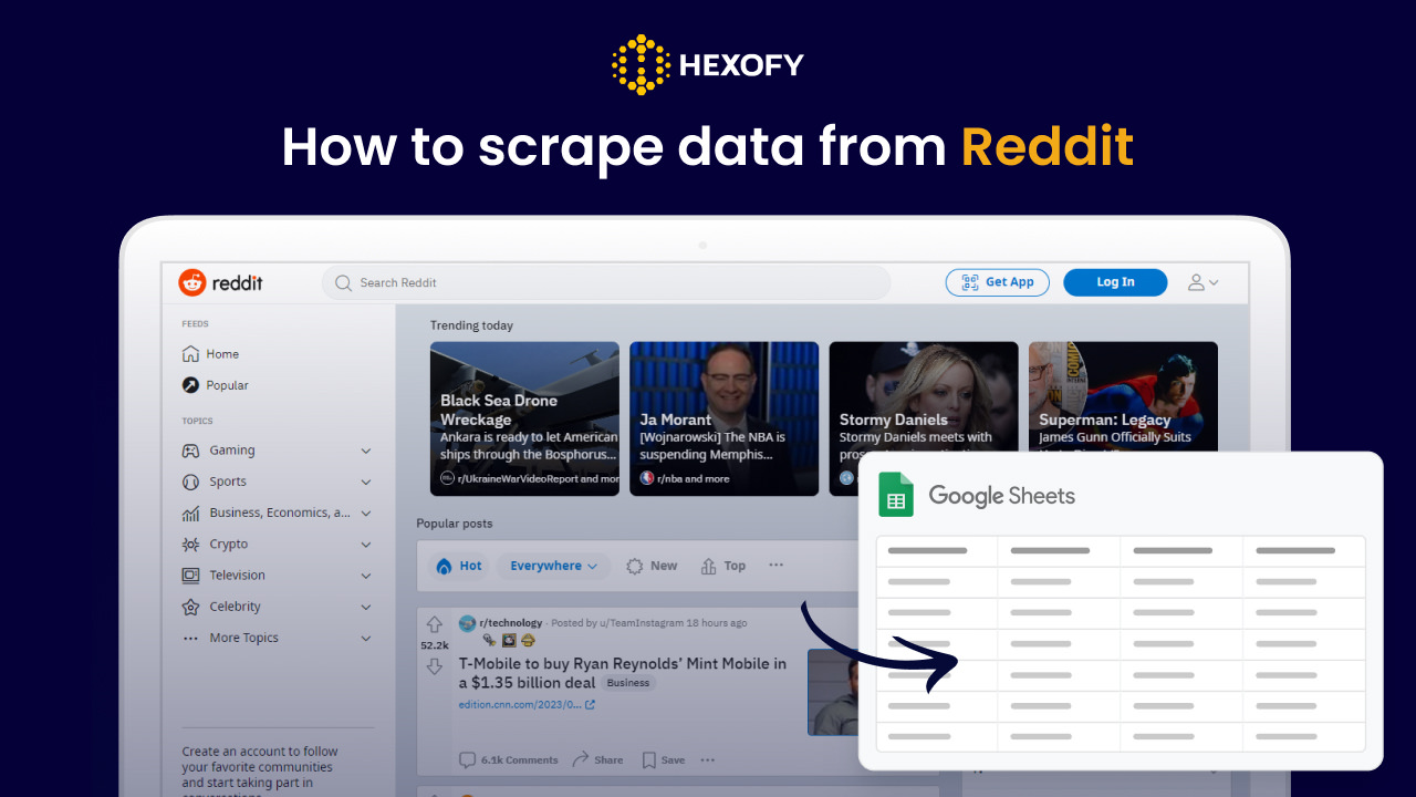 How to scrape Reddit Hexofy Tutorial