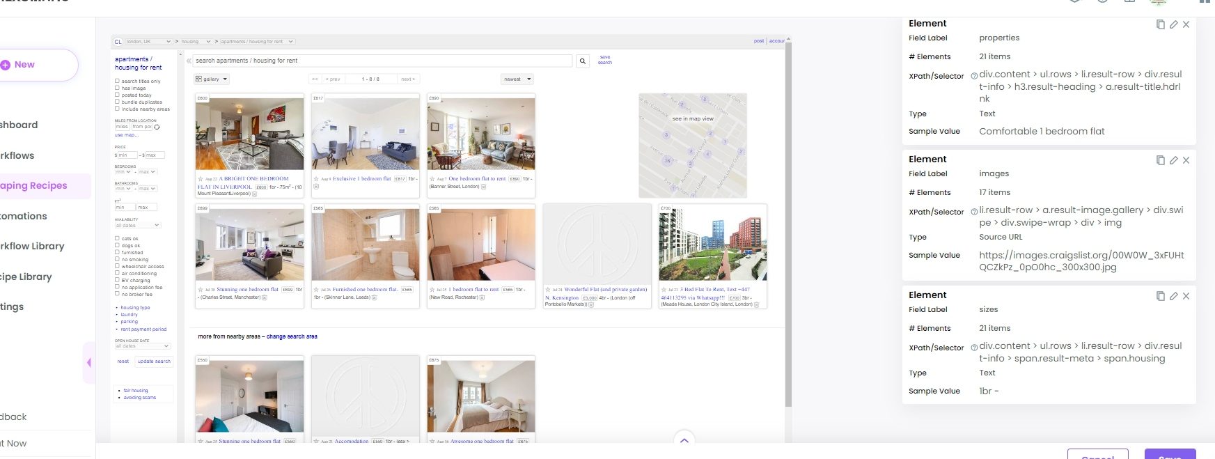 How to scrape Craigslist listings data Hexomatic