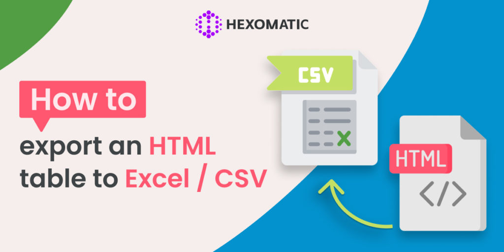 How to export an HTML table to Excel / CSV Easy Tutorial