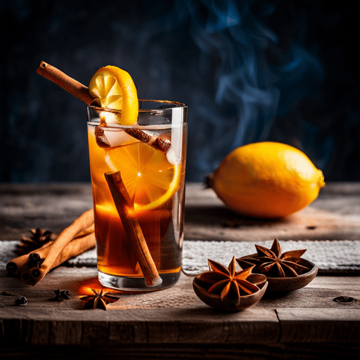 Fireside Bliss, Warm and comforting cocktail with cinnamon, cardamom