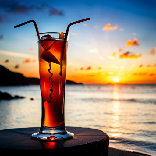 Strega Sunset, Captivating cocktail with rye whiskey, Strega, caramel