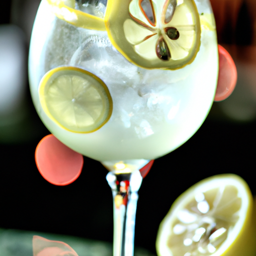 Summer Spritzer, Refreshing white wine spritzer with lemon and club soda