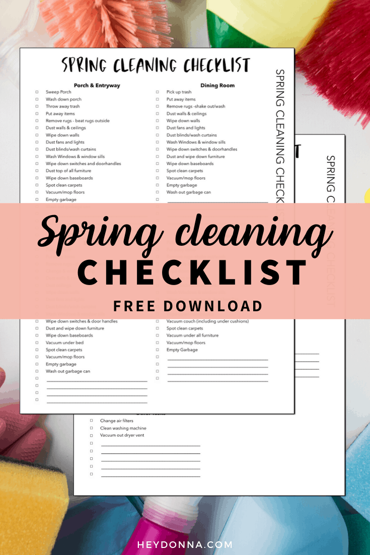 Printable Spring Cleaning Checklist Hey Donna