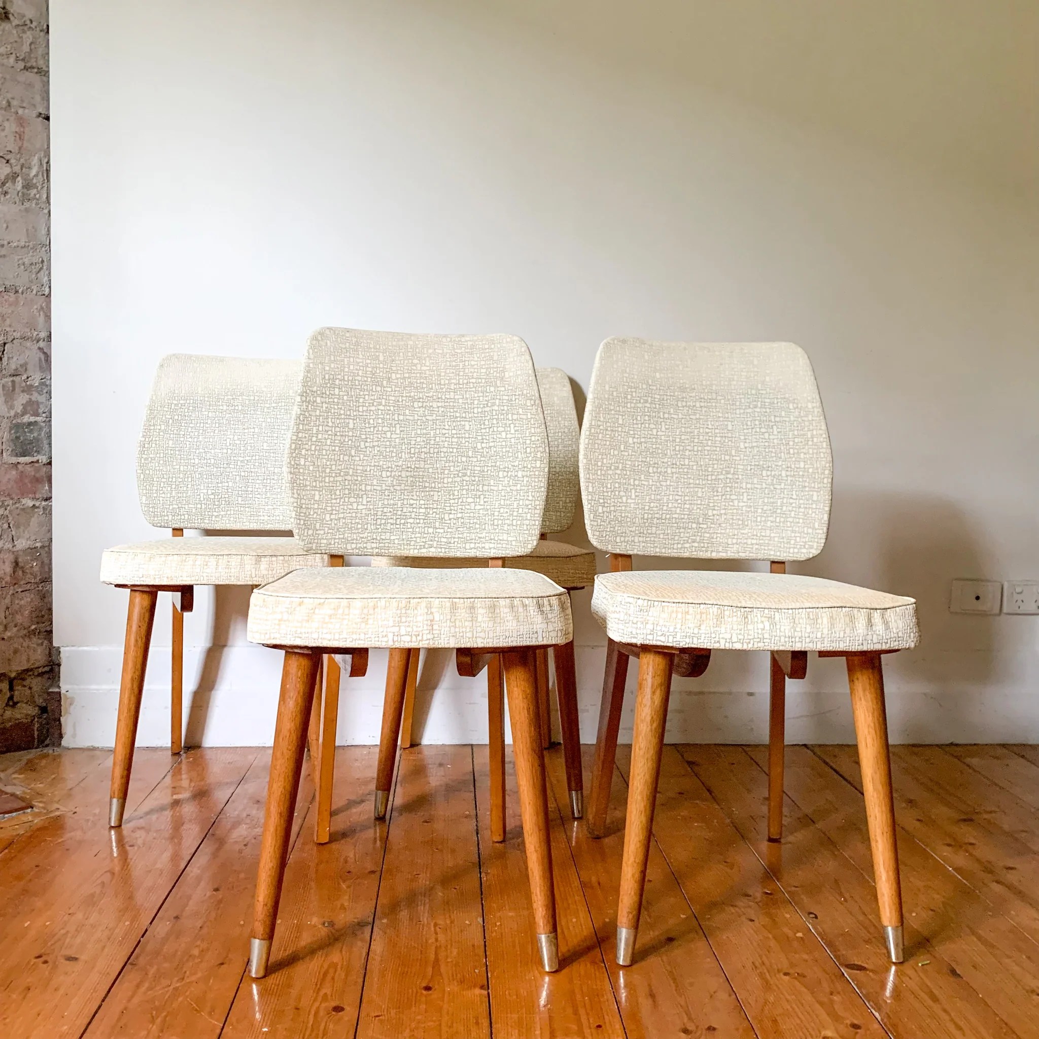 YELLOW VINYL DINING CHAIRS