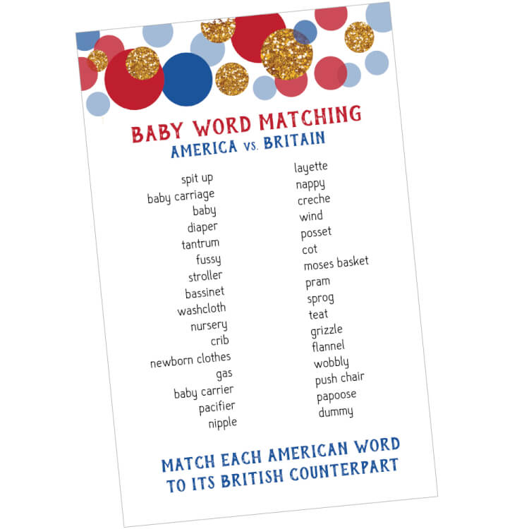 Test your knowledge of American and British baby words with this fun